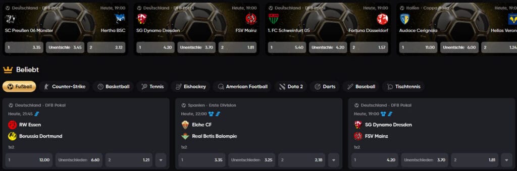 Golden Panda Sportwetten im Überblick