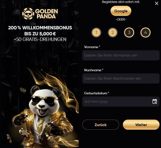 Golden Panda Casino anmelden